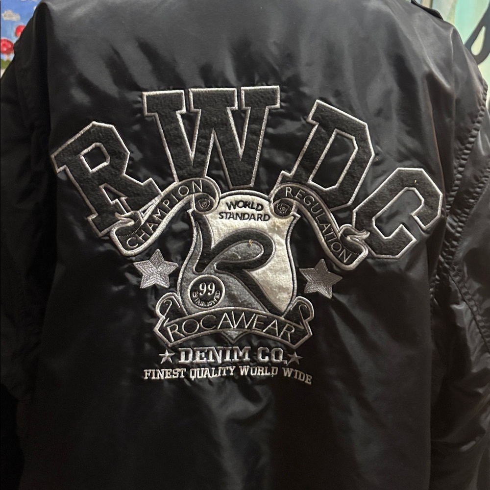Rocawear Black Jacket with Silver Embroidery